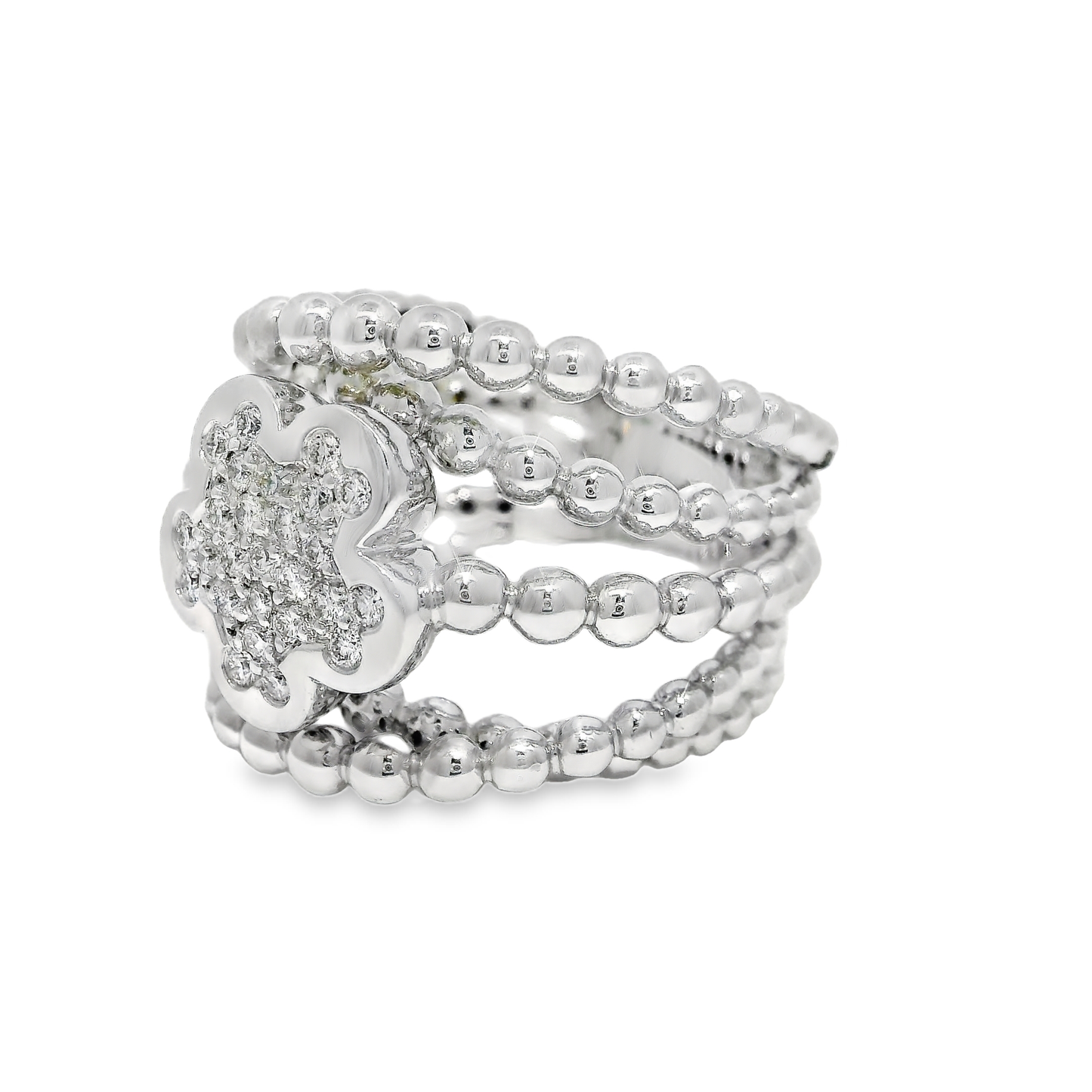 0.33CT Diamond Flower Ring 14K Gold