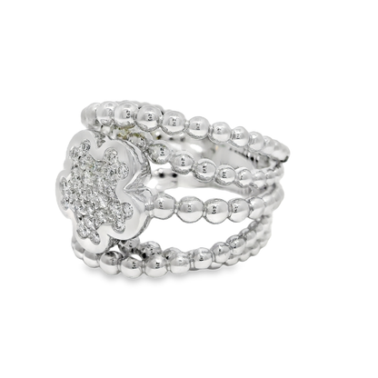 0.33CT Diamond Flower Ring 14K Gold