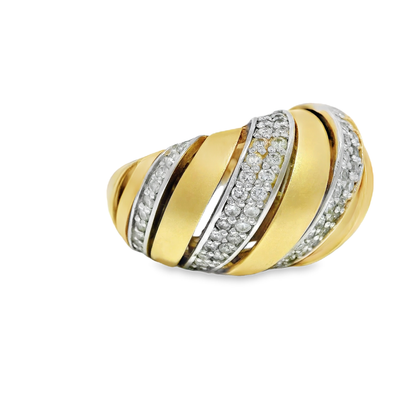 1.14CT Diamond Spiral Ring 14K Gold