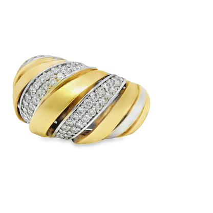 1.14CT Diamond Spiral Ring 14K Gold