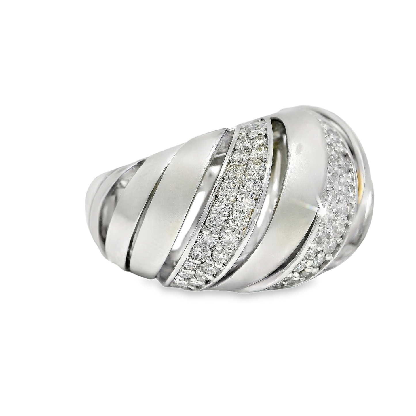 1.14CT Diamond Spiral Ring 14K Gold