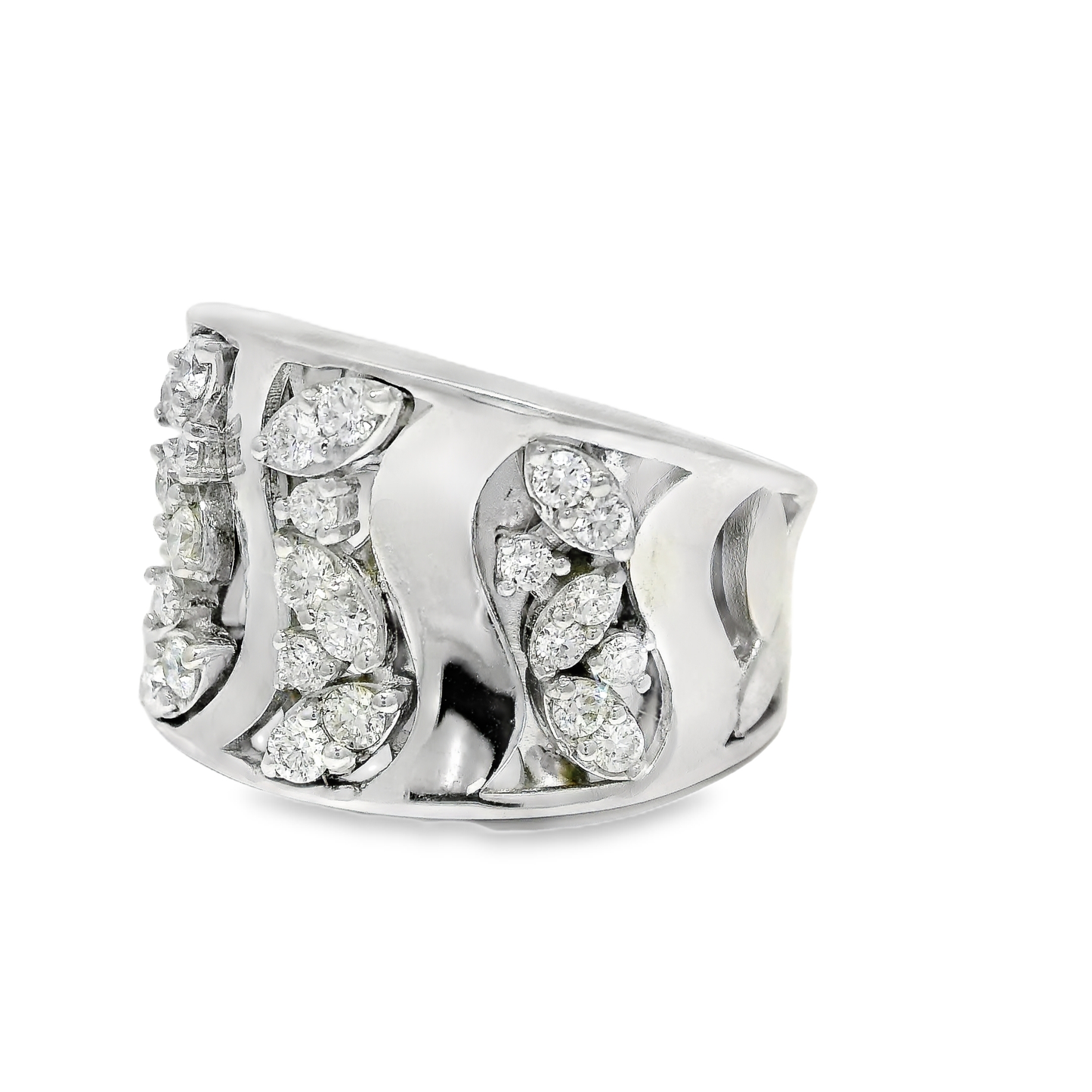0.78CT Diamond Ring 18K White Gold