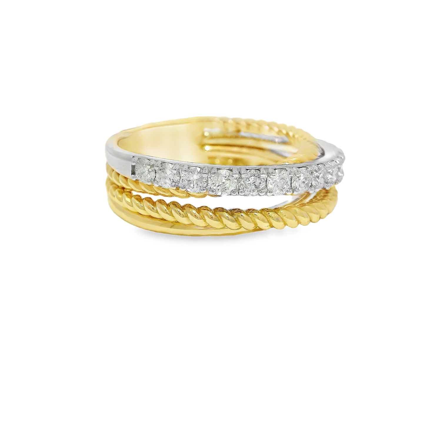 0.59CT Diamond Ring 14K White and Gold
