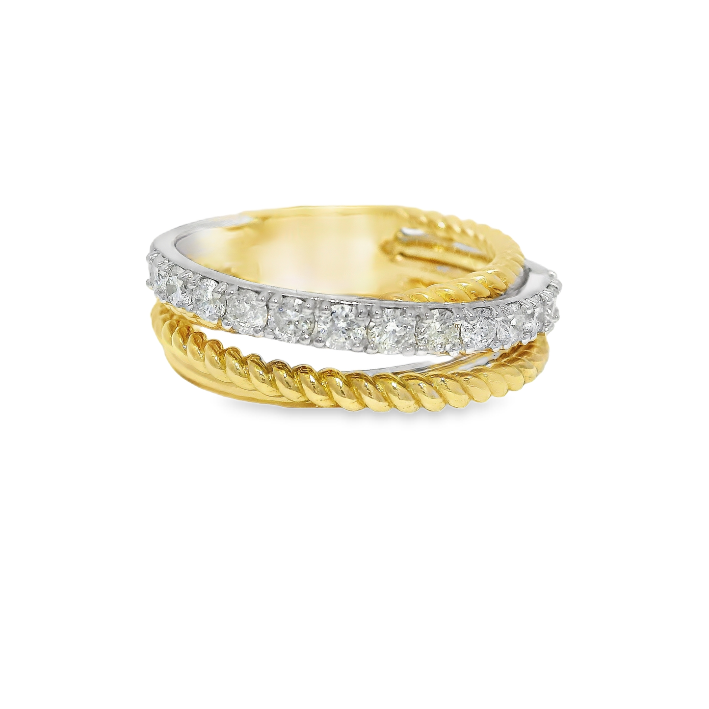 0.59CT Diamond Ring 14K White and Gold