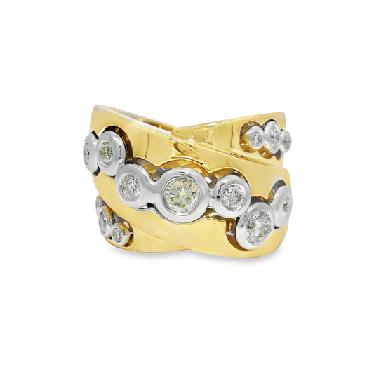 0.68CT Diamond Ring 18K Yellow Gold