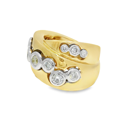 0.68CT Diamond Ring 18K Yellow Gold