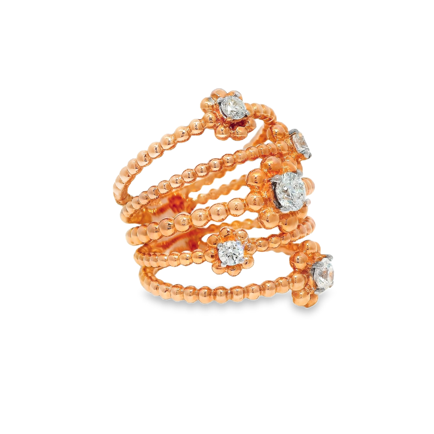 0.90CT Diamond Ring 18K Rose Gold