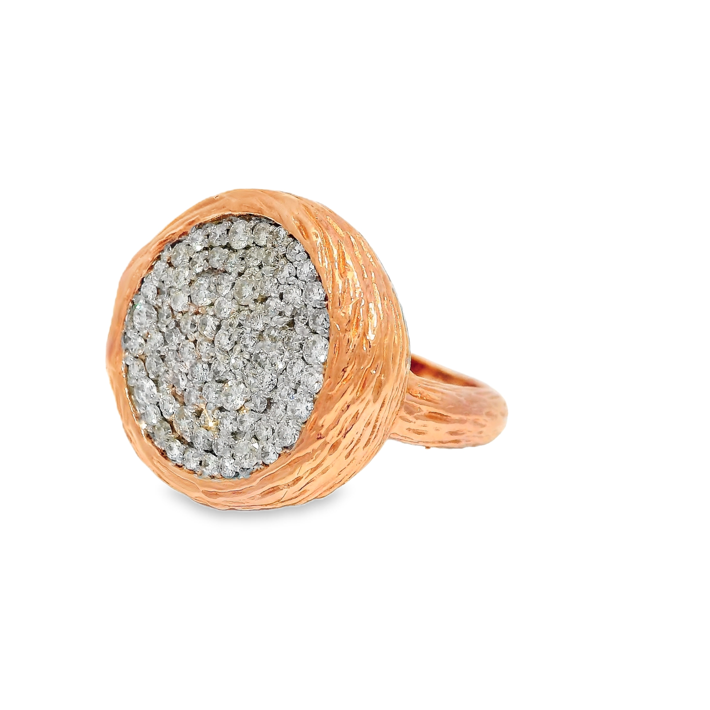 1.04CT Diamond Bark Ring 14K Rose Gold