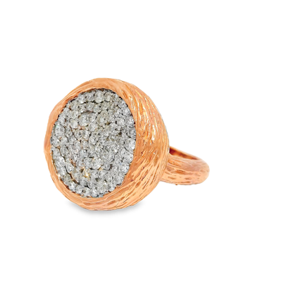 1.04CT Diamond Bark Ring 14K Rose Gold