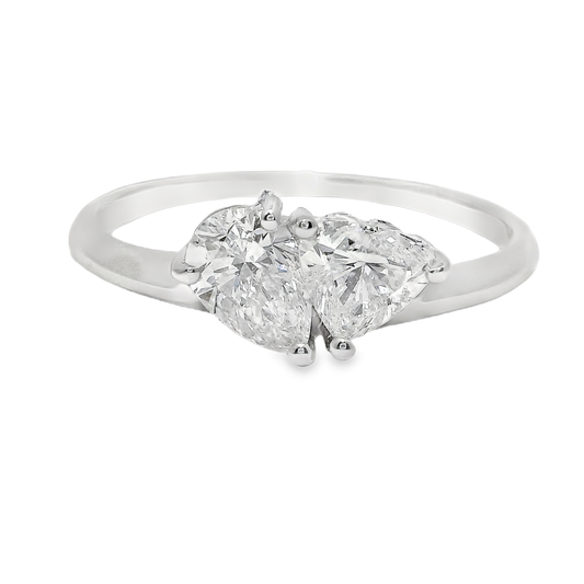 0.76CT Diamond Ring 18K White Gold