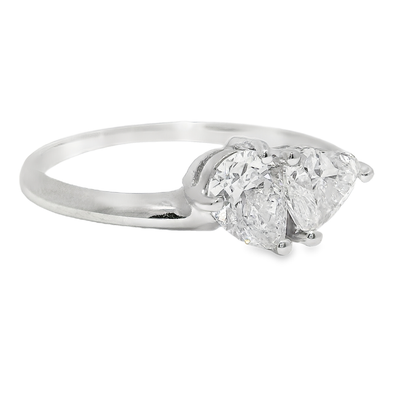 0.76CT Diamond Ring 18K White Gold