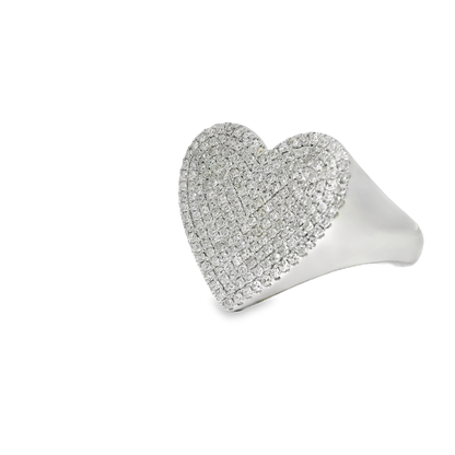 0.66CT Diamond Heart Ring 14K White Gold