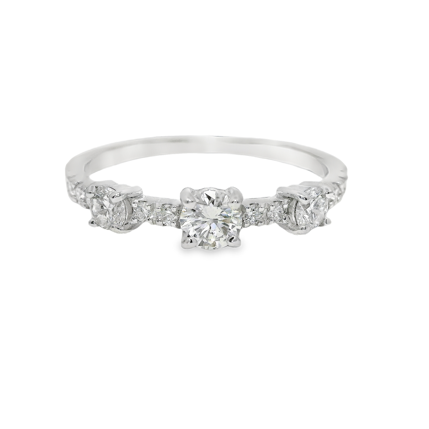 0.56CT Diamond Ring 18K White Gold