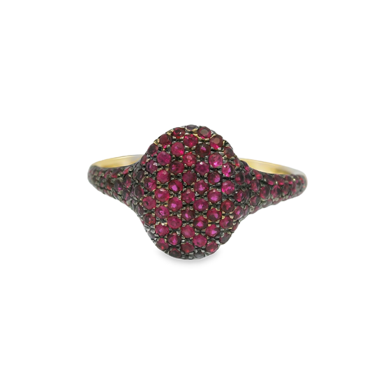 0.89CT Round Ruby  Ring 14k Yellow Gold