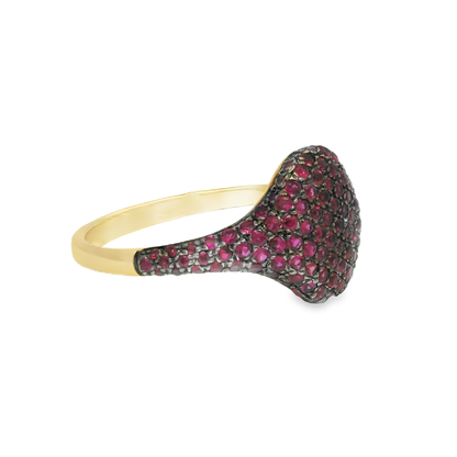 0.89CT Round Ruby  Ring 14k Yellow Gold