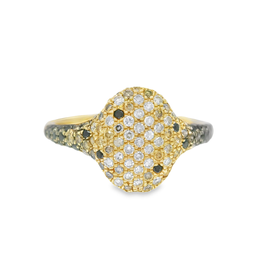 0.15CT Diamond & 0.51CT Brown Sapphire Ring 14k Yellow Gold
