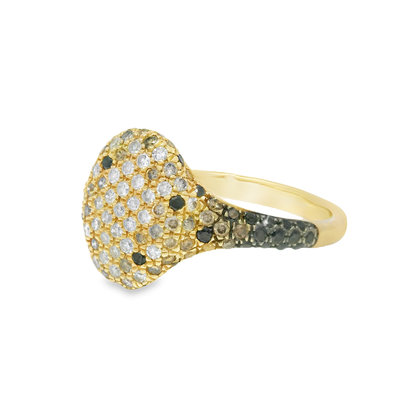 0.15CT Diamond & 0.51CT Brown Sapphire Ring 14k Yellow Gold