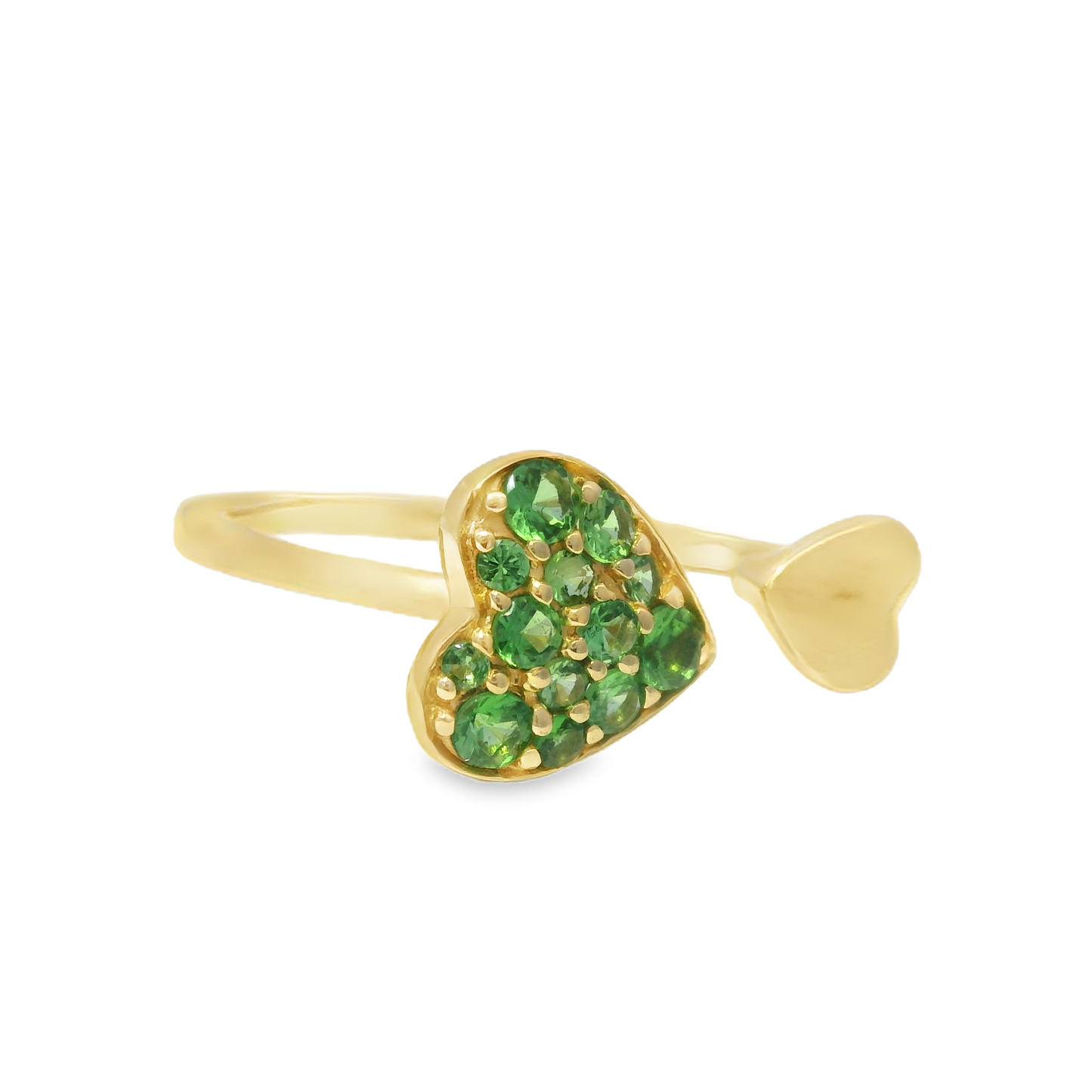 0.33CT Green Garnet Sapphire Ring 14k Yellow Gold