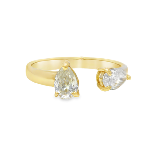 0.64CT Diamond Ring 18k Yellow Gold
