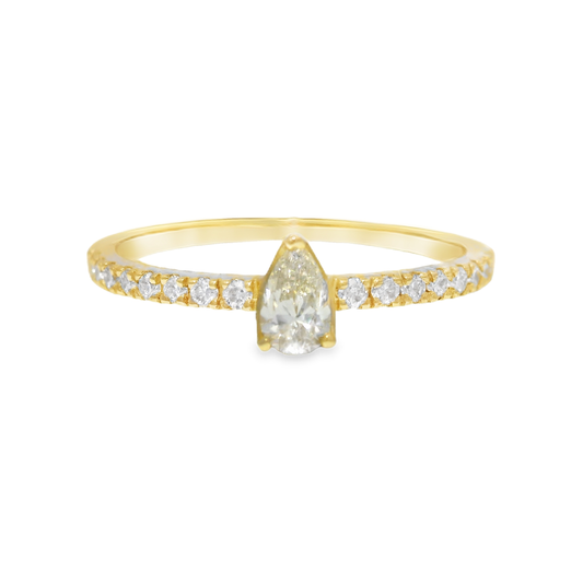 0.30CT Diamond Ring 18k Yellow Gold
