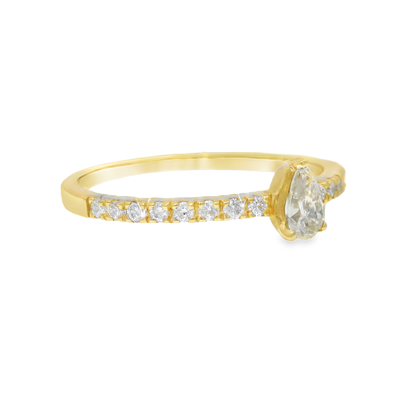 0.30CT Diamond Ring 18k Yellow Gold