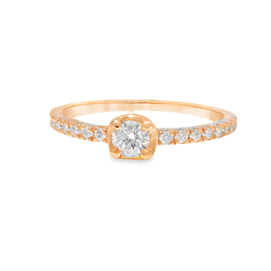 0.30CT Diamond Ring 18k Rose Gold