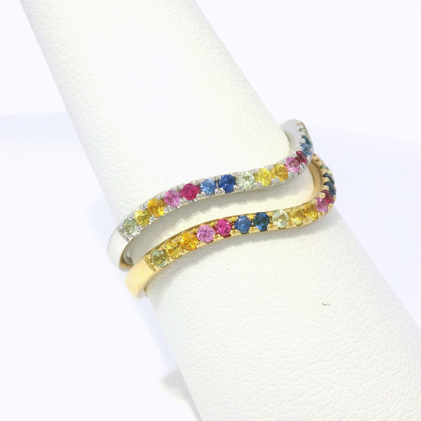 0.35CT Mixed Sapphire 14k Yellow Gold Ring