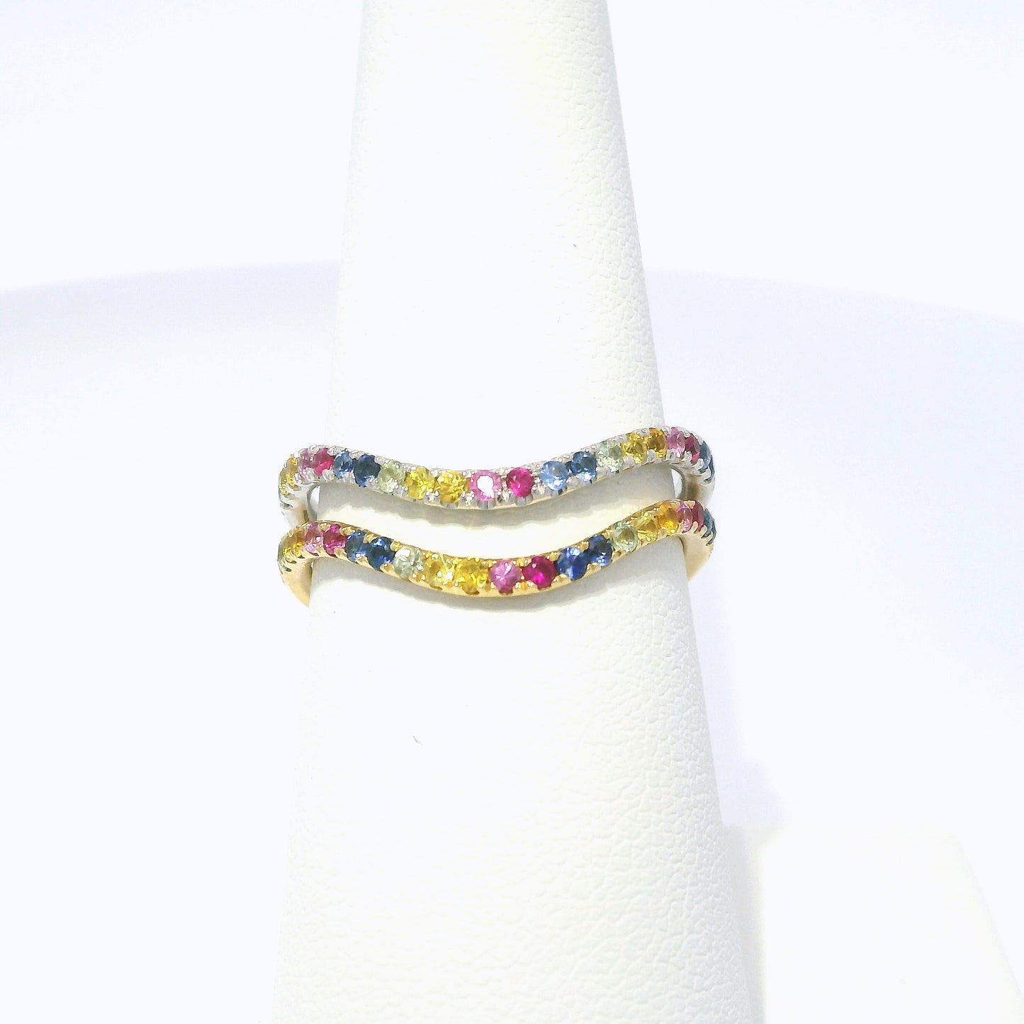 0.35CT Mixed Sapphire 14k Yellow Gold Ring