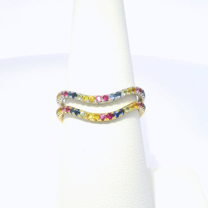 0.35CT Mixed Sapphire 14k Yellow Gold Ring