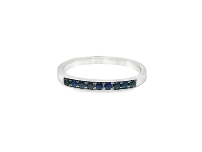 0.16CT Blue Sapphire 14k White Gold Ring