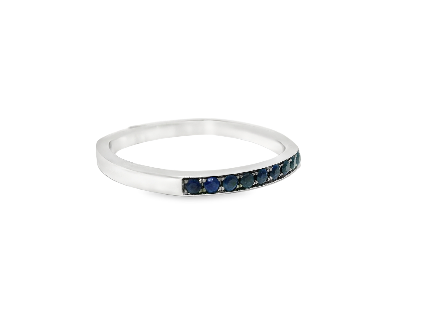 0.16CT Blue Sapphire 14k White Gold Ring