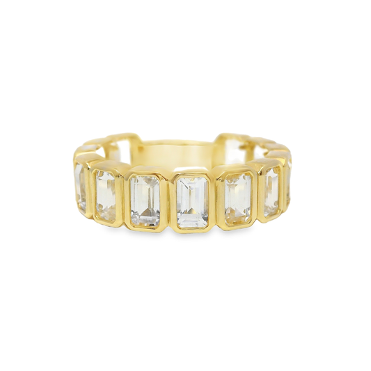 4.00CT White Topaz 14k Yellow Gold