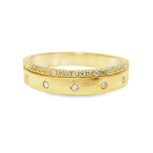 0.14ct Diamond Ring 18k Yellow Gold