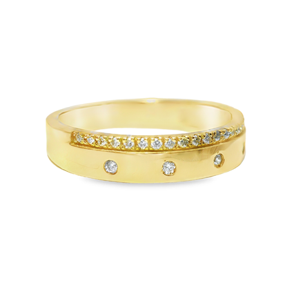 0.14ct Diamond Ring 18k Yellow Gold