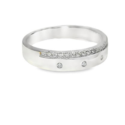0.14CT Diamond Ring 18k White Gold