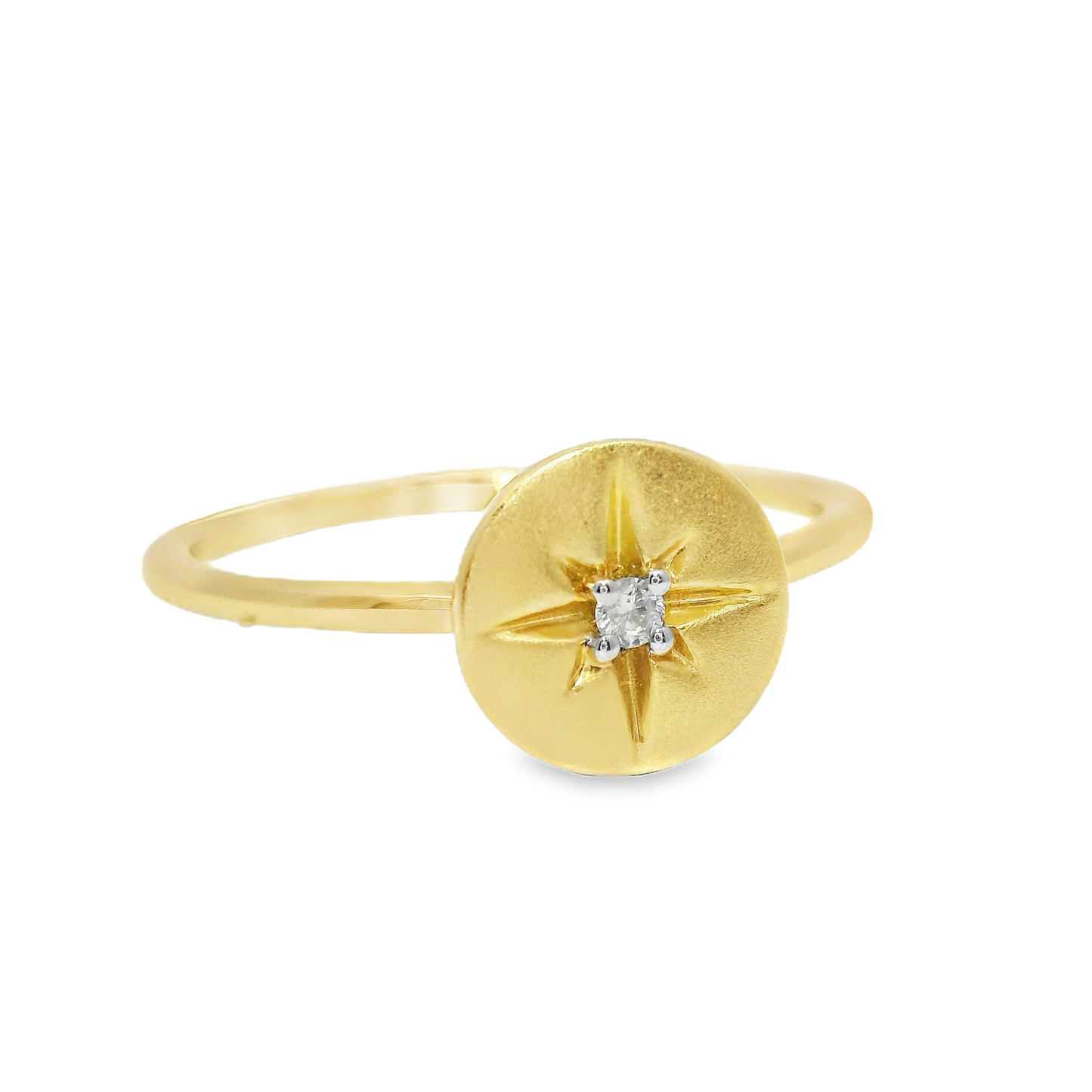 0.02CT Diamond Ring 14k Yellow Gold