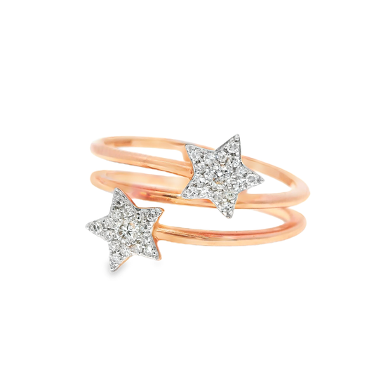 0.16CT Diamond Ring 14k Rose Gold