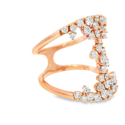 0.90CT Diamond Ring 14k Rose Gold