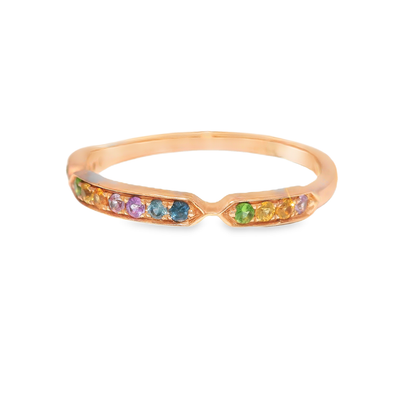 0.25CT Mixed Sapphire Ring 14k Rose Gold