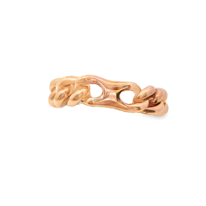 0.56CT Diamond Chain Heart Link Ring 18k Rose Gold