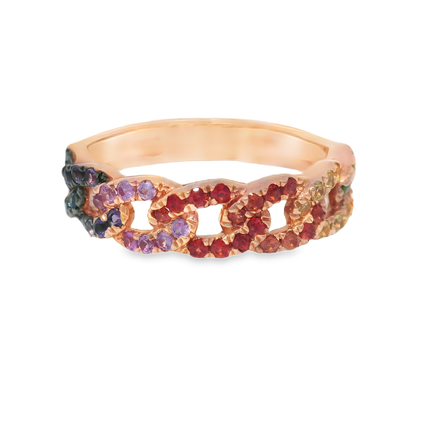 0.53CT Mixed Sapphire Ring 14k Rose Gold