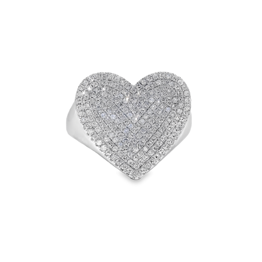 0.66CT Diamond Heart Ring 14K White Gold