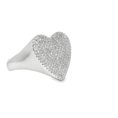 0.66CT Diamond Heart Ring 14K White Gold
