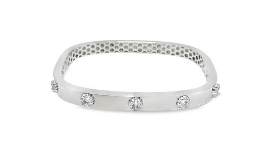 0.70CT Diamond Bangle 18k White Gold