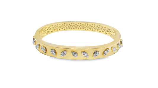 0.84CT Diamond Bangle 14k Yellow Gold