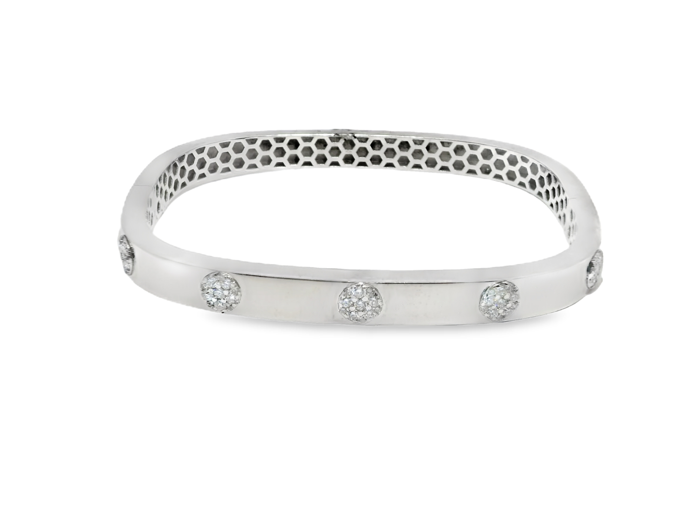 0.53CT Diamond Bangle 14k White Gold