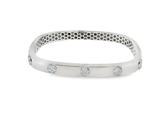 0.53CT Diamond Bangle 14k White Gold