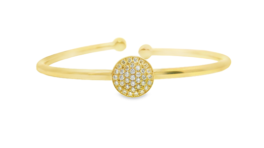 0.46CT Diamond Bangle 18k Yellow Gold