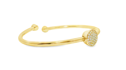 0.46CT Diamond Bangle 18k Yellow Gold