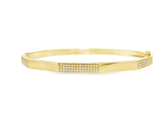 0.35CT Diamond Bangle 14k Yellow Gold